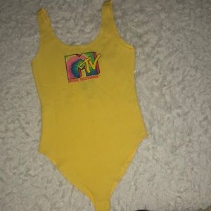 Yellow Tie Dye MTV Bodysuit